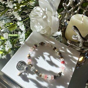 Gemstone Boho Stretch Charms Bracelet